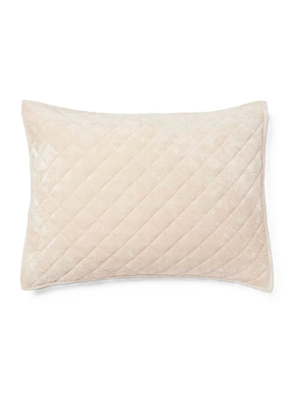 Threshold Light Khaki Diamond Stitch Velvet Quilted Standard Size Pillow Sham